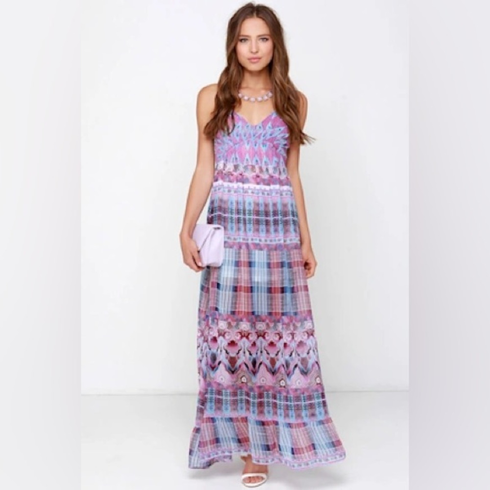 O’Neill X Anna Sui Cloud Burst Patchwork Boho Maxi Dress. Size M